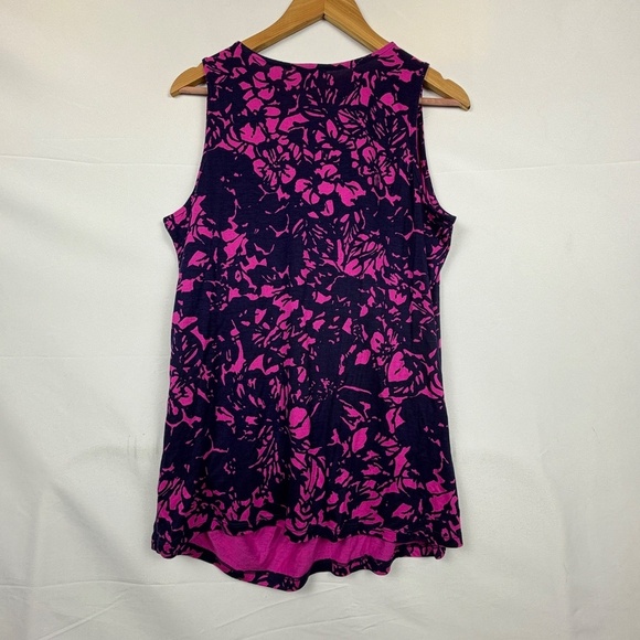 Talbots Women's Sleeveless Faux Wrap Tunic Top Sz L Casual Office Business City - Picture 3 of 13